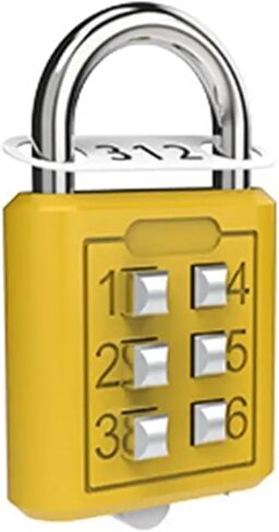 6 Digit Button Password Lock Cabinet Luggage Padlock Backpack Zipper 1Pcs(1) in Saudi Arabia