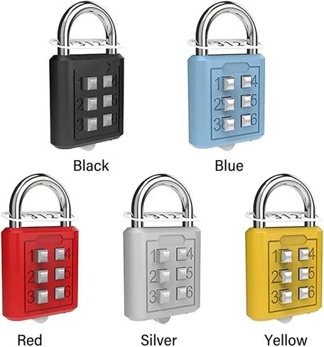 6 Digit Button Password Lock Cabinet Luggage Padlock Backpack Zipper 1Pcs(1) in Saudi Arabia