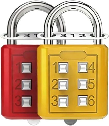 6 Digit Button Password Lock Cabinet Luggage Padlock Backpack Zipper 1Pcs(1) in Saudi Arabia