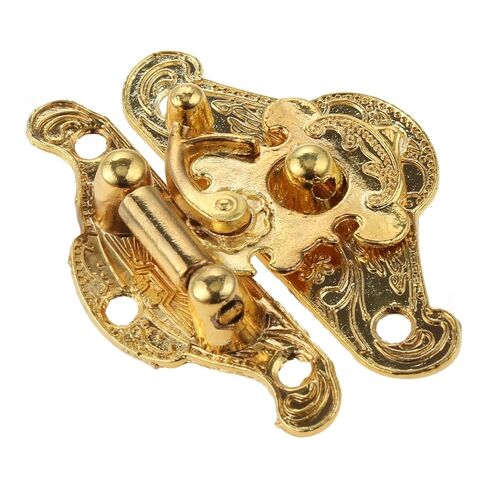Box Hasp Lock Latch Wooden Buckle Hook +Screws Furniture 48 * 37mm 2Pcs in Saudi Arabia