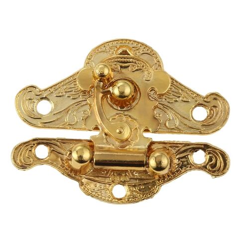 Box Hasp Lock Latch Wooden Buckle Hook +Screws Furniture 48 * 37mm 2Pcs in Saudi Arabia