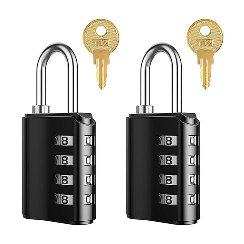 4 Dial Digit Combination Lock Padlock Outdoor Trunk Black 2Pcs(A1) in Saudi Arabia