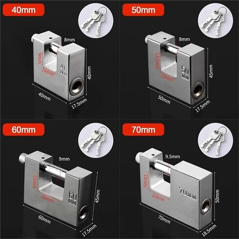 Stainless Steel Heavy Duty Padlocks with Keys Long Lock 1Pcs(60mm) in Saudi Arabia
