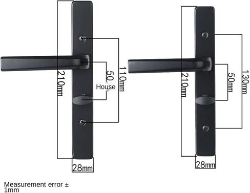 35-45mm Door Aluminum Alloy Handle Lock 1Pcs(1) in Saudi Arabia