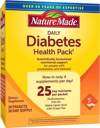 Nature Made Daily Diabetes Health Pack, Dietary Supplement for Nutritional Support, 30 Packets, 30 Day Supply in Saudi Arabia