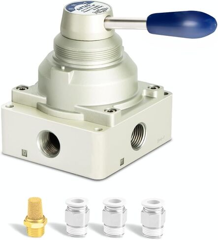 1/4''NPT 4HV230-08T Rotary Lever Hand Valve 3 Position 4 Way Air Flow Control in Kuwait