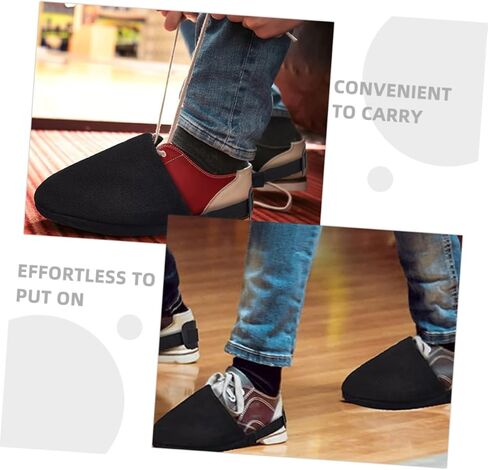 Kisangel 1Pair Bowling Shoe Covers with Elastic Straps of Protective Shoe Sliders for Women and Men for Casual Bowlers and Professionals Enhances Comfort and Stability Black in Saudi Arabia
