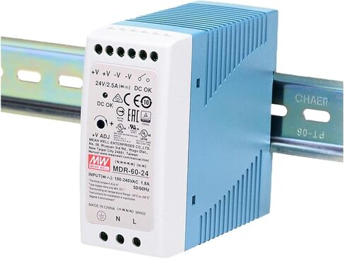 MDR-60-24 60 وات 24 فولت 2.5 أمبير مزود طاقة قابل للتحويل بمخرج واحد للأتمتة الصناعية والمواقع الخطرة وPLC وأجهزة الاستشعار وأجهزة التحكم الإلكترونية in Kuwait