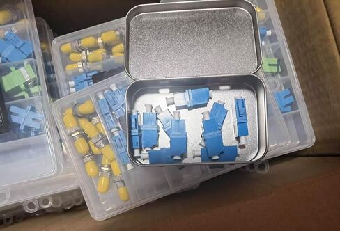 LC Coupler Tin - 10 Pack - Single Mode LC Fiber Couplers Set. LCUPC Fiber Adapters are Pre-Cleaned & Extend LCUPC Optical Cables. Connects SM Simplex or Duplex Cables in Kuwait