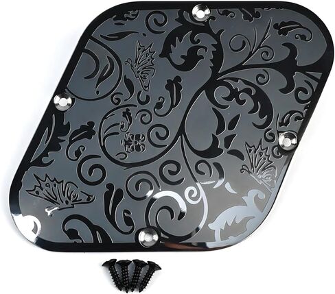 الفولاذ المقاوم للصدأ LP Pick Guard لوحة الخدش 2-Hole Mount محفورة معدنية غيتار كهربائي Pickguard متوافق مع قطع غيار الغيتار Epiphone Epi Les Paul Style (أسود) in Saudi Arabia