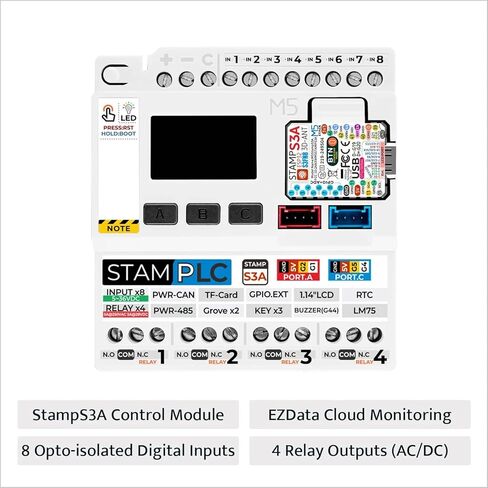 M5Stack Official M5stamp PLC Controller with M5stampS3 - Programmable Logic Control Module for Industrial Automation in Saudi Arabia
