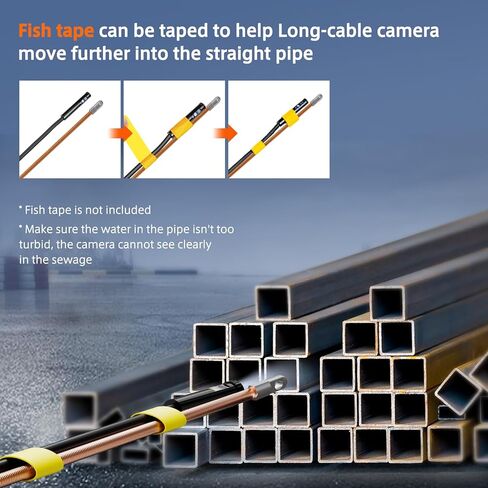كاميرا فحص المجاري ثلاثية العدسات، كابل شبه صلب بطول 50 قدمًا، منظار صناعي بشاشة IPS مقاس 5 بوصات، كاميرا ثعبان أنبوبية IP67، بطاقة تخزين 32 جيجا، حقيبة حمل in Kuwait
