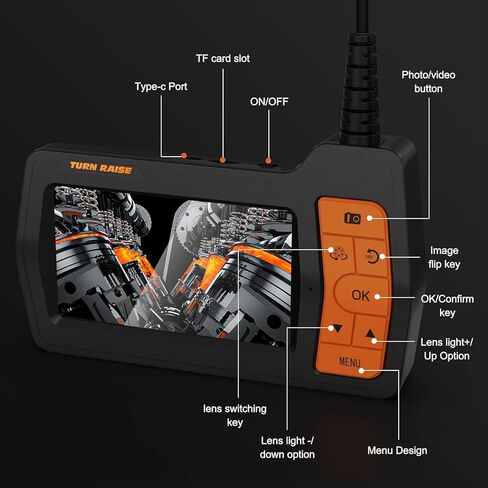 كاميرا فحص المجاري ثلاثية العدسات، كابل شبه صلب بطول 50 قدمًا، منظار صناعي بشاشة IPS مقاس 5 بوصات، كاميرا ثعبان أنبوبية IP67، بطاقة تخزين 32 جيجا، حقيبة حمل in Kuwait