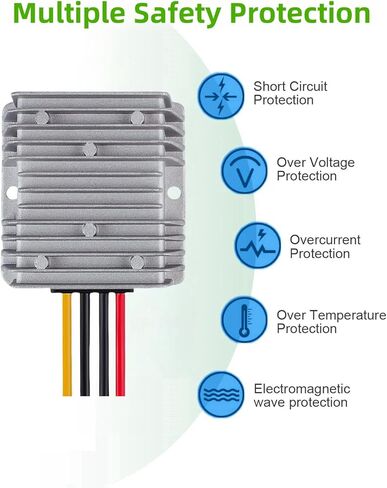 DC-DC 36V 48V to 24V Converter 240W - Waterproof Step Down Voltage Regulator with Fuse for Golf Cart Marine RV in Kuwait