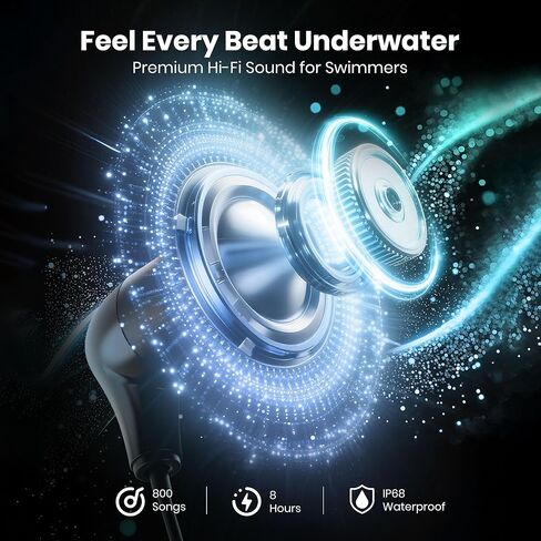 سماعات السباحة SollaWave AI Music Smart Goggles، تعليقات صوتية في الوقت الفعلي + مشغل MP3 سعة 4 جيجابايت، سماعات أذن للسباحة لتتبع الحركة ذات 9 محاور، سماعات مقاومة للماء IP68 للسباحة مع التطبيق وتحليل الذكاء الاصطناعي in Saudi Arabia