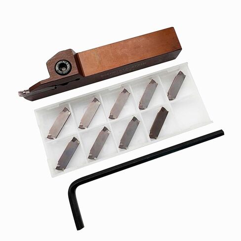 0.47inch Shank MGEHR1212-2 Spring Steel Lathe Grooving Cut-Off Parting Tool Holder with 10pcs MGMN200-T Indexable Grooving Inserts for Stainless Steel in Saudi Arabia