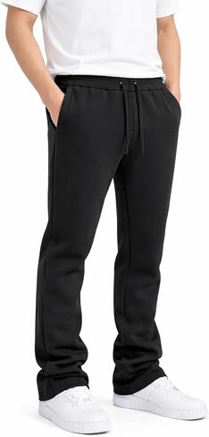 Weiv Gear Men Cotton Tech Fleece Specepants مفتوحة أسفل الجيوب مع صناديق جماعية متدلية in Kuwait