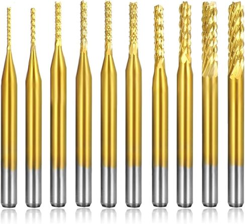 10PCS Milling Cutter 0.5mm-3.175mm Milling Corn Milling Bits Cutter(0.6-1.5mm 10pc) in Saudi Arabia