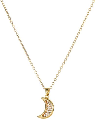 18K Gold Plated CZ Starfish Moon Pendant Necklace for Women Created Round White Opal Choker Necklace Dainty Gold Lucky Horseshoe Pearl Necklace Stainless Steel Jewelry in Kuwait