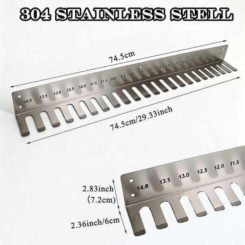 AMEIR Endotracheal Tube Rack, Wall Hanging Frame Endotracheal Tubes Holder, 304 Stainless Steel Rack for Intubation Hanger Veterinary Equipment, (29.3 Inch, 2.0-14) in Saudi Arabia