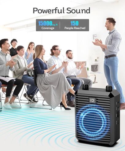 SHIDU 18W Voice Amplifier for Teacher with Wireless Microphone Headset, Portable Bluetooth Speaker and Megaphone, Professional Power Amplifier System for Tour Guide, Speech, Yoga, Meeting in Kuwait