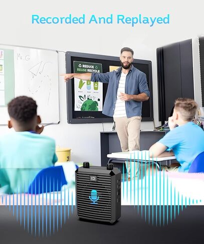 SHIDU 18W Voice Amplifier for Teacher with Wireless Microphone Headset, Portable Bluetooth Speaker and Megaphone, Professional Power Amplifier System for Tour Guide, Speech, Yoga, Meeting in Kuwait