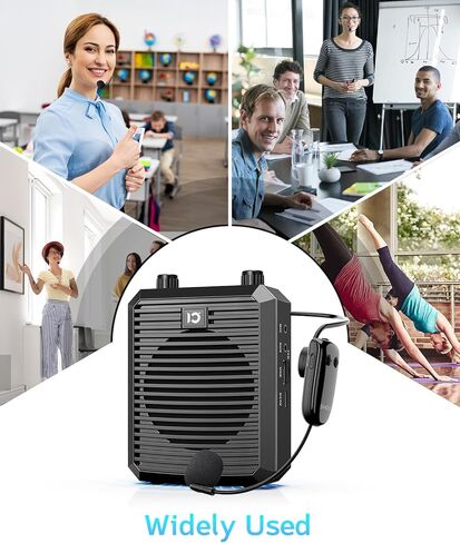 SHIDU 18W Voice Amplifier for Teacher with Wireless Microphone Headset, Portable Bluetooth Speaker and Megaphone, Professional Power Amplifier System for Tour Guide, Speech, Yoga, Meeting in Kuwait