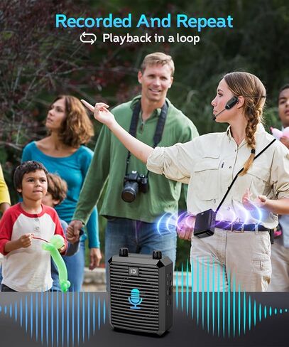 SHIDU 18W Voice Amplifier for Teacher with Wireless Microphone Headset, Portable Bluetooth Speaker and Megaphone, Professional Power Amplifier System for Tour Guide, Speech, Yoga, Meeting in Kuwait