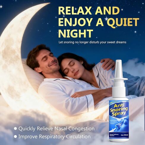 Anti Snoring Spray for Adults - Natural Formula Helps Support Quiet Sleep and Easier Breathing - 30ml in Kuwait