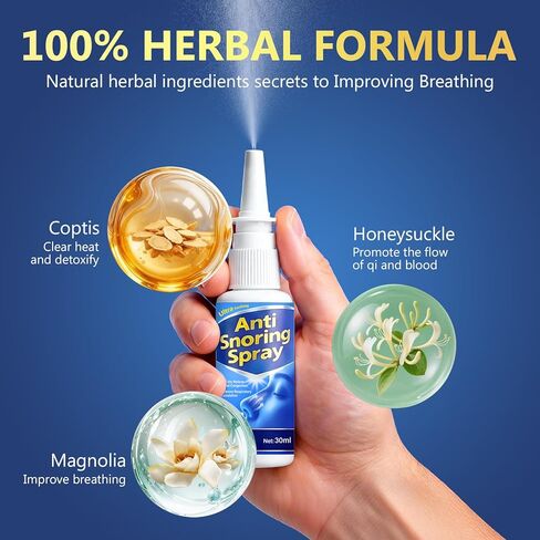 Anti Snoring Spray for Adults - Natural Formula Helps Support Quiet Sleep and Easier Breathing - 30ml in Kuwait