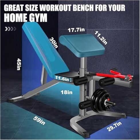 Roman Chair Hyperextension Bench Adjustable Weight Bench Set with Leg Extension and Curl Featuring 900LB Capacity for Incline Decline and Flat Positions Inc in Kuwait