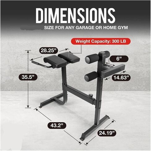 Roman Chair Hyperextension Bench Adjustable Hyperextension 90 Degree Strength Roman Chair with Handle, Ab Bench Multi-Functional Weight in Kuwait