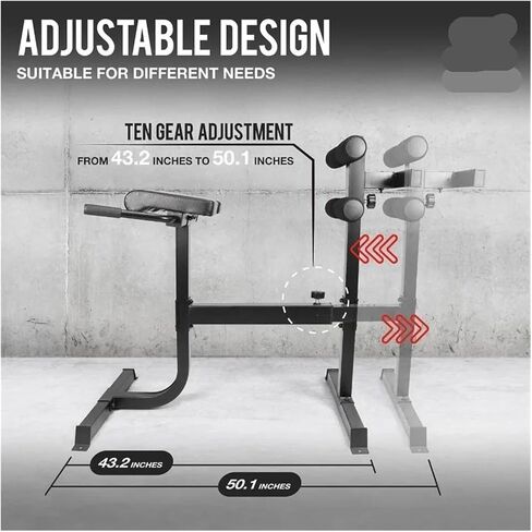 Roman Chair Hyperextension Bench Adjustable Hyperextension 90 Degree Strength Roman Chair with Handle, Ab Bench Multi-Functional Weight in Kuwait