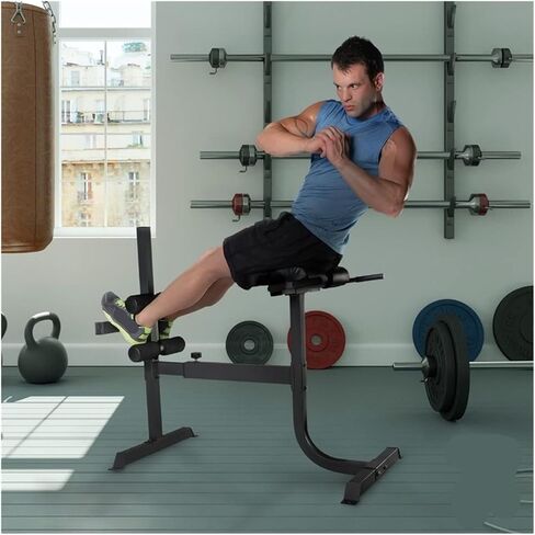 Roman Chair Hyperextension Bench Adjustable Hyperextension 90 Degree Strength Roman Chair with Handle, Ab Bench Multi-Functional Weight in Kuwait