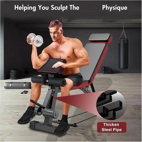 Roman Chair Hyperextension Bench 7-Level Foldable Adjustable Weight Dumbbell Bench Incline Multifunctional Bench/Headrest Leg Extended 770 lbs for Home Workouts in Kuwait