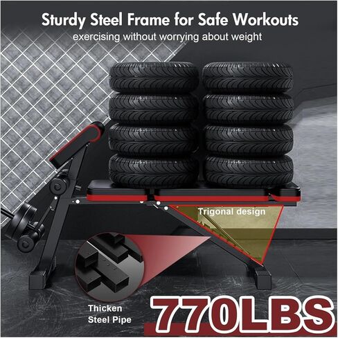 Roman Chair Hyperextension Bench 7-Level Foldable Adjustable Weight Dumbbell Bench Incline Multifunctional Bench/Headrest Leg Extended 770 lbs for Home Workouts in Kuwait