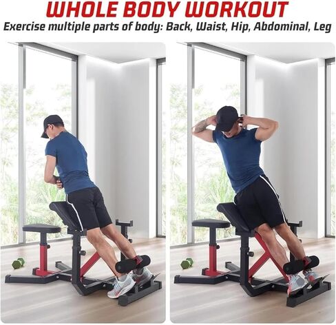 Roman Chair Hyperextension Bench 2in1 Roman Chair Curl Bench MultiFunction HeavyDuty Hyperextension for Home with Adjustable Height for Arms in Kuwait