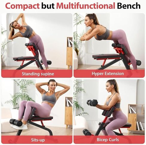 Roman Chair Hyperextension Bench Roman Chair Back Extension Bench for Glute, Hamstring and Lower, Hyperextension, Adjustable Foldable Weight in Kuwait