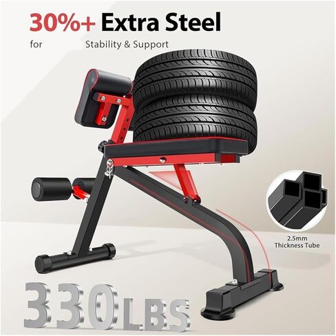 Roman Chair Hyperextension Bench Roman Chair Back Extension Bench for Glute, Hamstring and Lower, Hyperextension, Adjustable Foldable Weight in Kuwait