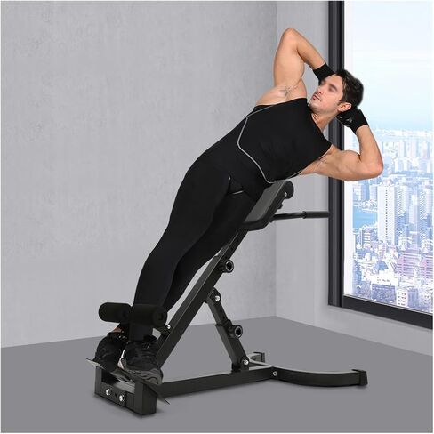 Roman Chair Hyperextension Bench 330lbs Roman Chair Back Extension Machine Foldable Ab Sit up Bench Adjustable Hyperextension in Kuwait