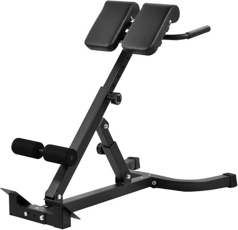 Roman Chair Hyperextension Bench Roman Chair Back Extension Folding Bench Strength Training Supplies, Adjustable Lower Machine Black in Kuwait