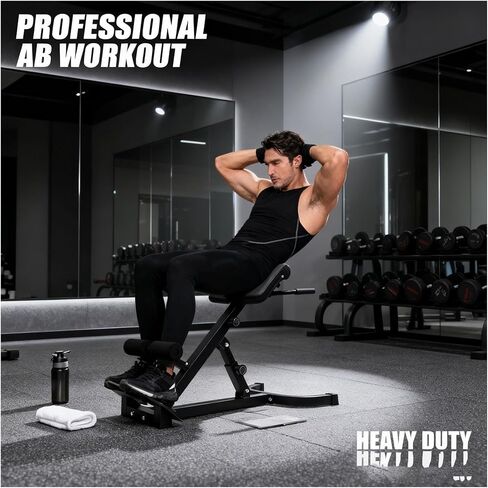 Roman Chair Hyperextension Bench 103 * 70 * 113 cm/ 40.55 * 27.55 * 44.48 in Black Home Fitness Workout Roman Chair Hyperextension Back Extension Bench Adjustable in Kuwait