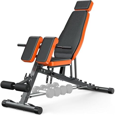 Roman Chair Hyperextension Bench Roman Chair Adjustable Weight Bench Back Extension Machine for Home Gym with Dumbbell Rack 1000LBS AllinOne Sit up in Kuwait