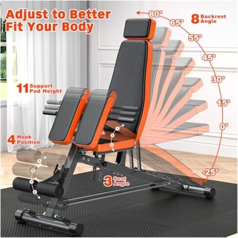 Roman Chair Hyperextension Bench Roman Chair Adjustable Weight Bench Back Extension Machine for Home Gym with Dumbbell Rack 1000LBS AllinOne Sit up in Kuwait