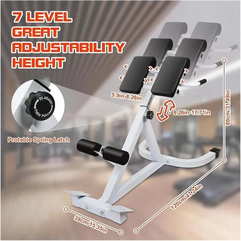 Roman Chair Hyperextension Bench Roman Chair Exercise EquipmentAdjustable Hyperextension Bench for Lower Back Extension Machine with 250lbs Capacity in Kuwait