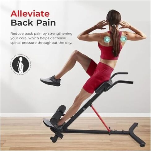 Roman Chair Hyperextension Bench Foldable Hyperextension Roman Chair Back Extension Home Gym Sit up Bench for Glute Ab Workouts Optional Adjustment Incline in Kuwait
