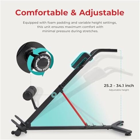 Roman Chair Hyperextension Bench Foldable Hyperextension Roman Chair Back Extension Home Gym Sit up Bench for Glute Ab Workouts Optional Adjustment Incline in Kuwait