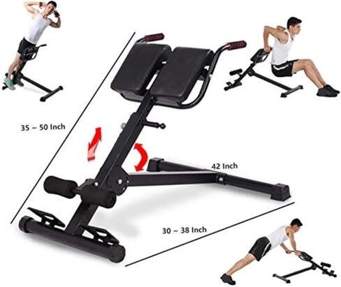 Roman Chair Hyperextension Bench MultiFunctional Roman Chair Adjustable Hyperextension Exercise Bench for Home Gym Ideal for Abdominal Back and Legs in Kuwait