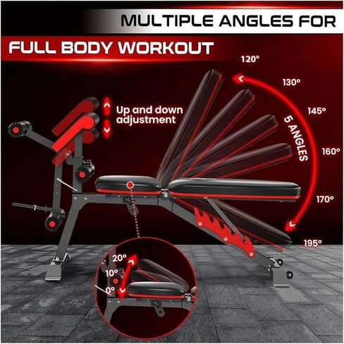 Roman Chair Hyperextension Bench Multifunctional Weight Bench with Leg Extension and Preacher Pad, Workout for Decline Press, Strength Training in Kuwait
