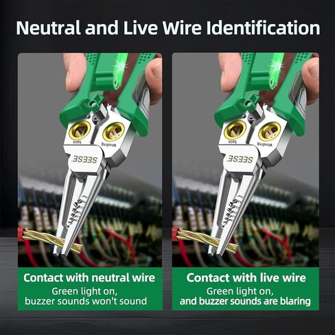 8-in-1 Wire Stripper Pliers: Compact Portable Multi-Function Electrician Tool - Wire Stripping/Wire Cutting/Wire Crimping for Circuit Repair, Outlet Installation & Professional Use in Kuwait